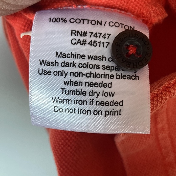 Red Head Brand Polo Orange Cotton Collared Neck Shirt Size XL - Picture 6 of 8